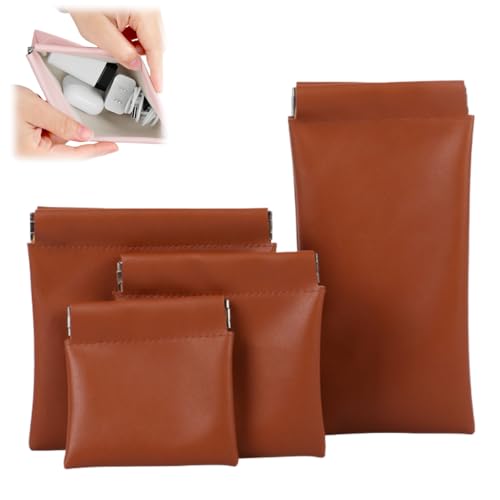 Pouchic - Personalized Snap Closure Leather Organizer Pouch, New Pouchic Leather Organizer, Auto Snap Closure (Brown) von ZrdlqlLcjxy