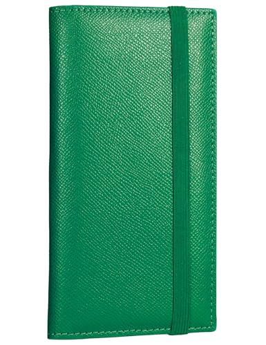 Zreal Scheckbuchhülle für Damen und Herren, hochwertiges veganes Leder, Scheckbuchhalter, schmale Brieftaschen für obere und seitliche Abreiß-Duplikate mit RFID-Blockierung (Dunkelgrün) von Zreal