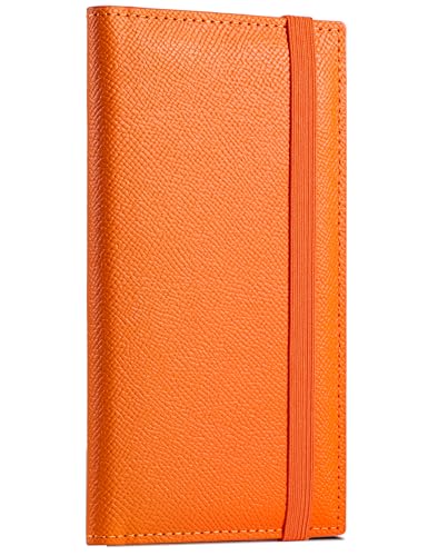 Zreal Scheckhefthülle mit RFID-Blockierfunktion für Damen und Herren, Orange/Abendrot im Zickzackmuster (Sunset Chevron) von Zreal
