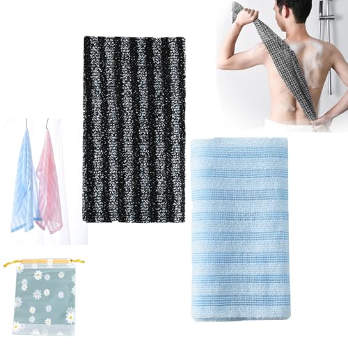 Blissal - Blissal Exfoliating Shower Towel, Blissal Exfoliating Towel, Blissal Shower Scrubber, Back Exfoliator Towel, for Women and Men (2pcs-2) von Zrfjfgksw