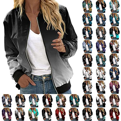 College Jacke Bomberjacke Damen Blumenmuster Coat Blouson Reißverschluss Leichte Jacket Dünne Übergangsjacke Modische Langarm Elegant Pilotenjacke Blouson Damen Bikerjacke Outwear Oberbekleidung Weich College Jacke Bomberjacke Damen Blumenmuster Coat Blouson Reißverschluss Leichte Jacket Dünne Übergangsjacke Modische Langarm Elegant Pilotenjacke Blouson Damen Bikerjacke Outwear Oberbekleidung Weich von Zshosam