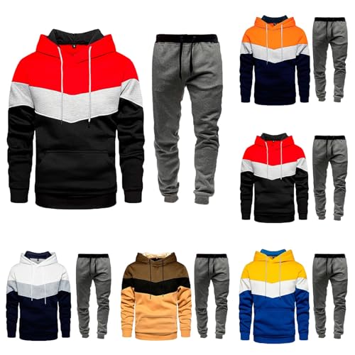 Herren Sportanzug Trainingsanzug Herren Jogginganzug Männer Langarm Anzug Fitness Sporthose Freizeitanzug Mens Tracksuit Baggy bottoms Warme fleece Jogginganzug Herren Set Elegant Activewear Basic von Zshosam