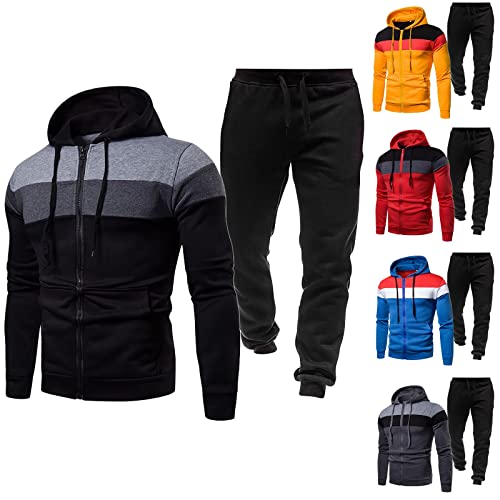 Herren Sportanzug Trainingsanzug Herren Jogginganzug Männer Langarm Anzug Fitness Sporthose Freizeitanzug Mens Tracksuit Baggy bottoms Warme fleece Jogginganzug Herren Set Elegant Activewear Basic von Zshosam