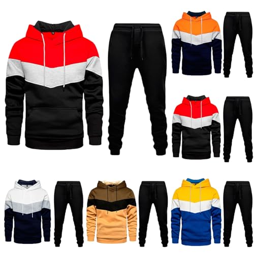 Herren Sportanzug Trainingsanzug Herren Jogginganzug Männer Langarm Anzug Fitness Sporthose Freizeitanzug Mens Tracksuit Baggy bottoms Warme fleece Jogginganzug Herren Set Elegant Activewear Basic von Zshosam