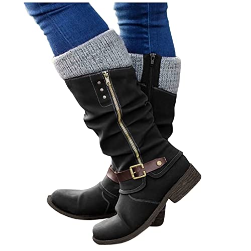 Stiefel Damen Schwarz Leather Hoher Schaft Knielang Mit Absatz Warme Wasserfest Damen Schneestiefel Schneeschuhe Frauen Schneeboots Trekkingschuhe Westernstiefel Stiefelette Booties Winter Snowboots Stiefel Damen Schwarz Leather Hoher Schaft Knielang Mit Absatz Warme Wasserfest Damen Schneestiefel Schneeschuhe Frauen Schneeboots Trekkingschuhe Westernstiefel Stiefelette Booties Winter Snowboots von Zshosam