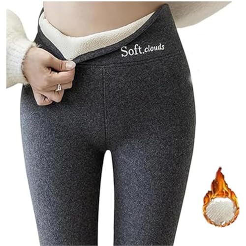 Thermo Leggings Damen Outdoor mit Fleece Winter Leggings Damen Gefüttert Leggins Taschen Hohe Taille Yoga Fitness Training Sport Leggings Casual Warm Winter Solid Pants Fleece Leggings(A1 DG,3XL) von Zshosam