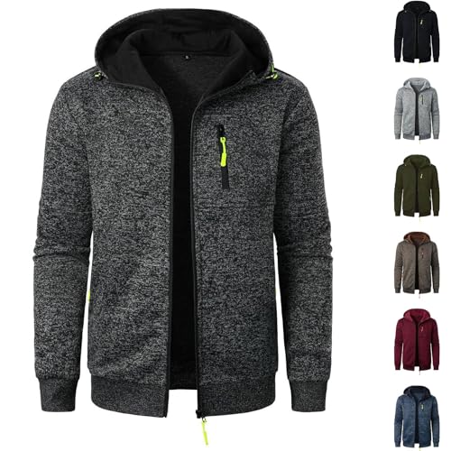 Trachtenjacke Herren Hoodie Herren Einfarbig Langarm Sweatjacke Mit Reißverschluss Casual Sweatshirt Jacke Zip Up Männer Leicht Kapuzenjacke Outdoor Kapuzenpullover Warm Freizeitjacke Übergangsjacke von Zshosam