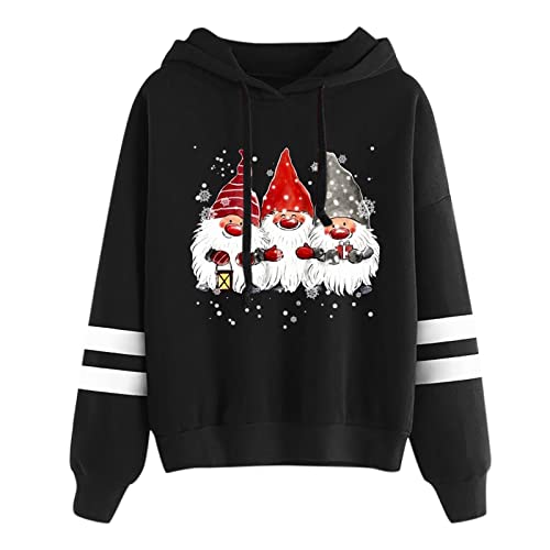 Weihnachtspullover Damen Lustig Sweatshirt Rentiermuster Weihnachtspullover Familie Set Weihnachten Pullover Strickpullover Unisex Christmas Teenager Mädchen Christmas Sweatshirt (A03-Black, XXL) von Zshosam