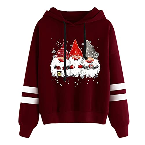 Weihnachtspullover Damen Lustig Sweatshirt Rentiermuster Weihnachtspullover Familie Set Weihnachten Pullover Strickpullover Unisex Christmas Teenager Mädchen Christmas Sweatshirt Pulli (A03-Red, M) von Zshosam