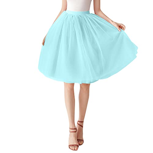 Zshosam Damen Tüllrock Karneval Kostüm Ballett Unterröcke Vintage Petticoat Damen Großes Kostüm Tüllrock Tutu Unterrock Kurz Ballkleid Ballett Tanzkleid Abendkleid Damen Röcke Rot (BU1, One Size) von Zshosam