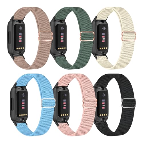 Zspoly 6 Stück Kompatibel mit Fitbit Inspire 3 Armband für Damen Herren, Weich Atmungsaktiv Sport Ersatzband mit Inspire 3 Armband, Einstellbar Elastisch mit Fitbit Inspire 3 Armband von Zspoly