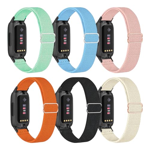 Zspoly 6 Stück Kompatibel mit Fitbit Inspire 3 Armband für Damen Herren, Weich Atmungsaktiv Sport Ersatzband mit Fitbit Inspire 3 Armband, Einstellbar Elastisch von Zspoly