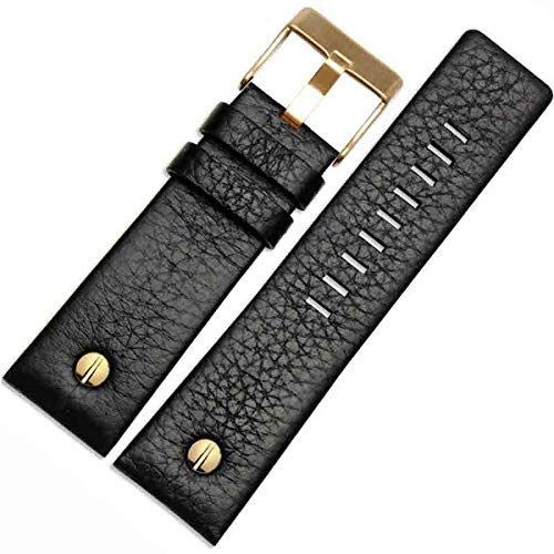 Lederarmband Mit Niet Uhrenarmband Gürtel Armband Männer Frauen Uhr Ersatz, Schwarzgold Schnalle, 28mm Lederarmband Mit Niet Uhrenarmband Gürtel Armband Männer Frauen Uhr Ersatz, Schwarzgold Schnalle, 28mm von ZssmGood