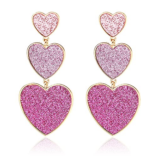 Zszkoz Herz Ohrringe Taylor Herz Ohrringe Rosa Herz Ohrringe Rot Herz Ohrringe Niedliche Liebe Baumeln Ohrringe für Frauen Mädchen, Zink von Zszkoz