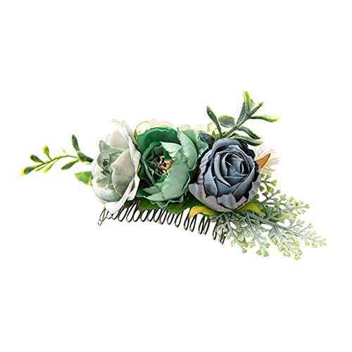 Haarkämme mit künstlichen Rosenblüten, zarte Metall-Haarkämme, elegante Braut-Hochzeits-Haarkämme, einfache modische Kopfstücke, dekorative Haarspange, Haarschmuck für Frauen und Mädchen von Ztexkee