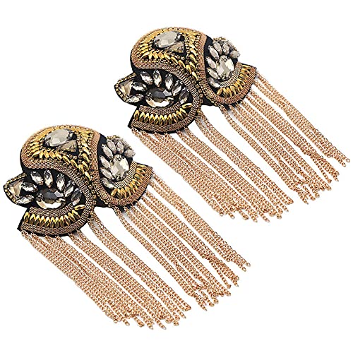 Damen Kinder Schulterklappen Kristall Perlen Kette Schulter Brosche Bretter Abzeichen Bühnenkleid Medaille Zubehör von The Pair, Einheitsgröße, Kristall Damen Kinder Schulterklappen Kristall Perlen Kette Schulter Brosche Bretter Abzeichen Bühnenkleid Medaille Zubehör von The Pair, Einheitsgröße, Kristall von Zthread