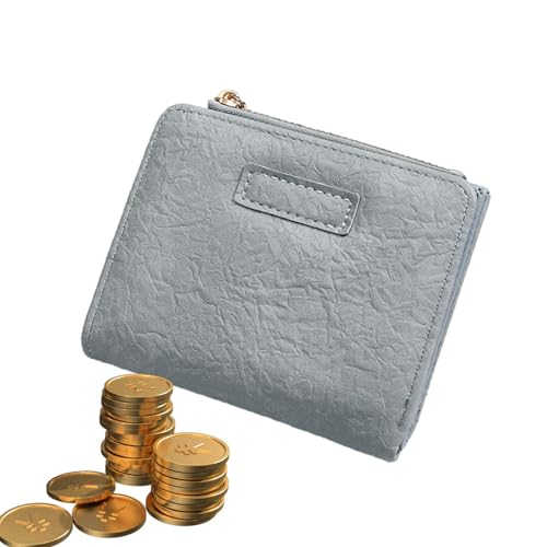 Zuasdvnk Damen-Geldbörse – Mehrzweckgeldbörse mit Ausweisfenster, Geldbörse mit Sichtfenster, Clutch, Organizer, Kartenetui mit Reißverschlussfach, Kartenetui für Damen, grau, Refer to description, von Zuasdvnk