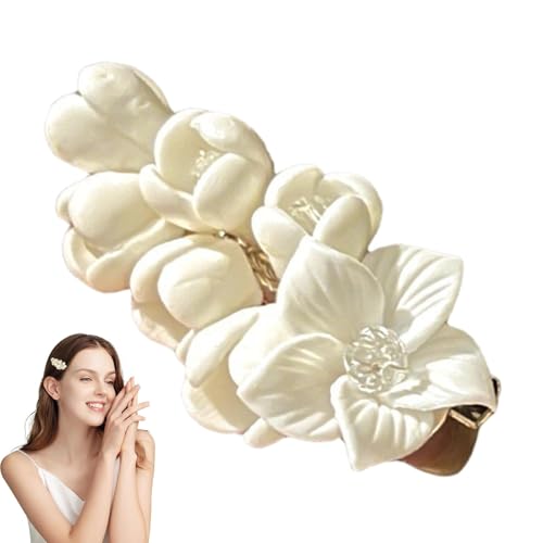 Zuasdvnk Dekorative Blumen-Haarnadeln | -Haarspange im ländlichen Stil, für Weihnachten, Festival, weißer , leicht, luxuriös, High-End-Gefühl, pastoraler Stil für Frauen von Zuasdvnk