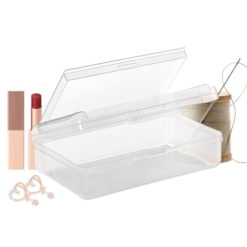Zuasdvnk Doppelschichtiges Federmäppchen, transparente Schreibwarenbox, große Kapazität, Schreibwarentasche, harte Make-up-Box, stapelbare Bastelaufbewahrung für , Mädchen, Reisen, durchsichtig, von Zuasdvnk