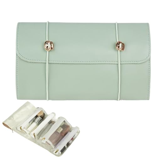 Zuasdvnk Faltbare Toilettenbeutel für Frauen, Make -up -Bürstenbeutelbeutel, Abnehmbare Kosmetiktasche, 4-in-1 tragbarer Pinsel-Pinsel-Aufbewahrungsbeutel, Faltbare Beauty Kits Organizer für das von Zuasdvnk