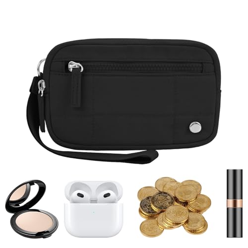 Zuasdvnk Handgelenk-Geldbörse für Frauen – tragbare Clutch – Kleingeldhalter, Münzgeldbörse mit Reißverschluss, stilvolle Kleingeldtasche für Reisen, Kreditkarten, Handy, Schlüssel, Münzen, Schwarz , Zuasdvnk Handgelenk-Geldbörse für Frauen – tragbare Clutch – Kleingeldhalter, Münzgeldbörse mit Reißverschluss, stilvolle Kleingeldtasche für Reisen, Kreditkarten, Handy, Schlüssel, Münzen, Schwarz , von Zuasdvnk