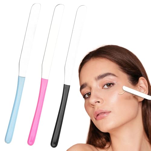 Zuasdvnk -Make -up Spatel, Make -up Spatel,Metallkosmetikmischungsspatel - Set von 3 Foundation Mischen Sie rührende Werkzeuge für Frauen, professionelle Gesichtslotion -Schaber von Zuasdvnk