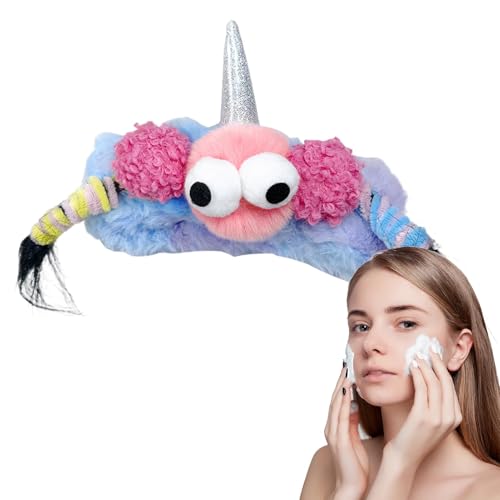 Zuasdvnk Make-up-Stirnband – lustiges Cartoon-Plüsch-Haarband für Damen, elastisches Haar-Accessoire, Haarband zum Waschen des Gesichts, Duschen, von Zuasdvnk