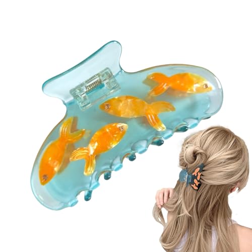 Zuasdvnk Neuheit Fish Bowl Hair Clip, Mode Haarklaue für Frauen | Acetat süße Fischmode Haarklaue,Modernes Kopfschmuck Werkzeug, Frisurzubehör, Pferdeschwänze kurze Haarschnitte Klemmen für Frauen von Zuasdvnk