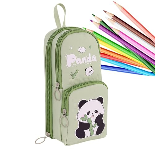 Zuasdvnk Niedliches Federmäppchen, ästhetisch – Capybara Panda Stifthalter, 6-lagiger ästhetischer Stifthalter, Federmäppchen, Bleistift-Organizer für Schreibwaren, grün, Refer to description, Unisex von Zuasdvnk