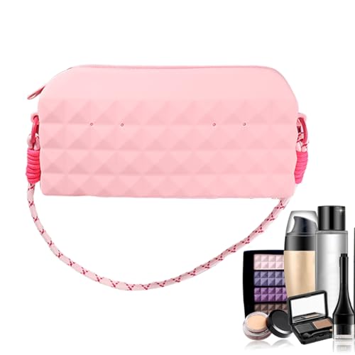 Zuasdvnk Silikon-Make-up-Pinselhalter, Reise-Kulturbeutel, Silikon-Kulturbeutel mit Reißverschluss, Handy-Organizer für Wochenendausflüge, tägliches Pendeln, Fernreisen, rose, Refer to description von Zuasdvnk