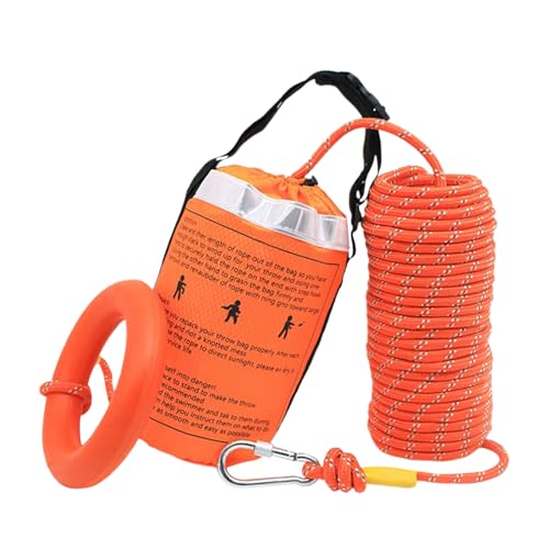 Zuasdvnk Wasserrettungs-Wurftasche, Rettungs-Wurftasche mit reflektierendem Seil für Boot, hohe Sichtbarkeit, Sicherheitsboot, spart Ausrüstung für Rafting, Angeln, 30 m, Refer to description, Unisex von Zuasdvnk