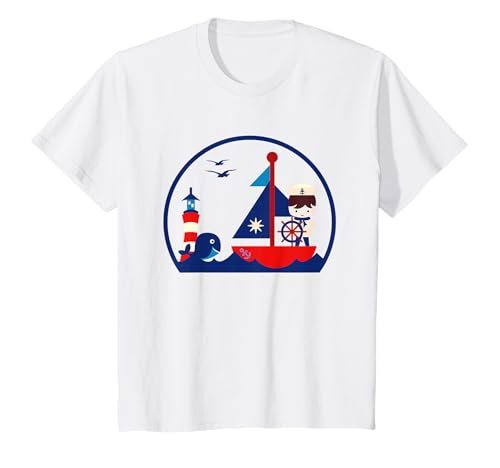 Matrose Kind Kapitän Junge Segler Boot Maritim Segeln T-Shirt Matrose Kind Kapitän Junge Segler Boot Maritim Segeln T-Shirt von Zubehör Segeln Mit Kindern Kapitän Junge Segler