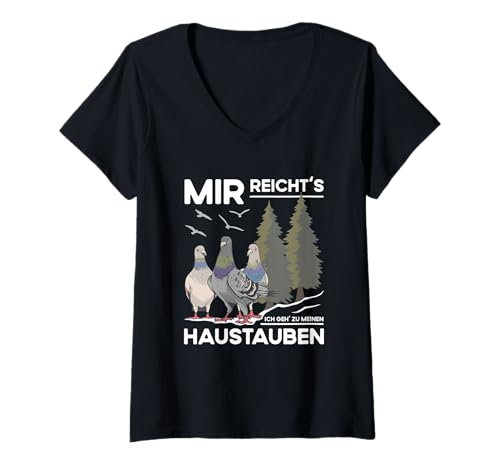 Damen Taubenliebhaber Zubehör Für Tauben Haustauben Taubenzüchter T-Shirt mit V-Ausschnitt Damen Taubenliebhaber Zubehör Für Tauben Haustauben Taubenzüchter T-Shirt mit V-Ausschnitt von Zubehör für Tauben und Taubenzüchter Geschenk