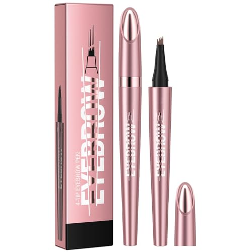 Wasserdichter Augenbrauenstift Mit 4 Gabelspitzen, Augenbrauenstift Härchenzeichnung, Microblading Augenbrauenstift Wasserfest, Augenbrauenfarbe Eyebrow Pencil Make Up Werkzeuge von Zubehors
