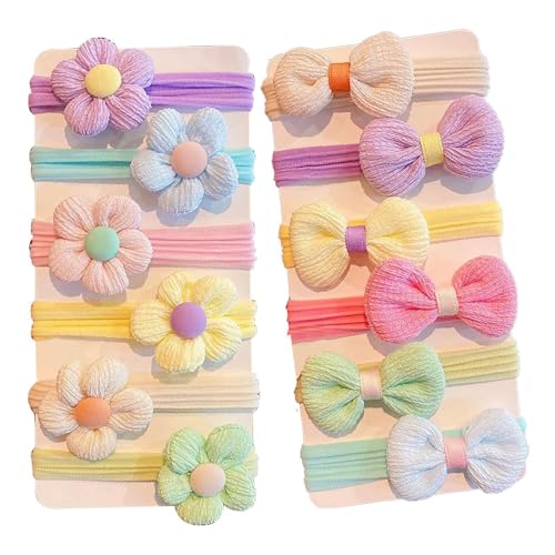 Zopfgummi Haargummis Mädchen, 12 Stück Scrunchies Haargummi Damen Klein, Haarband Haarschmuck Blumen, Scrunchie Haarbänder Hair Accessories, Zopfgummis Mädchen Kinder von Zubehors