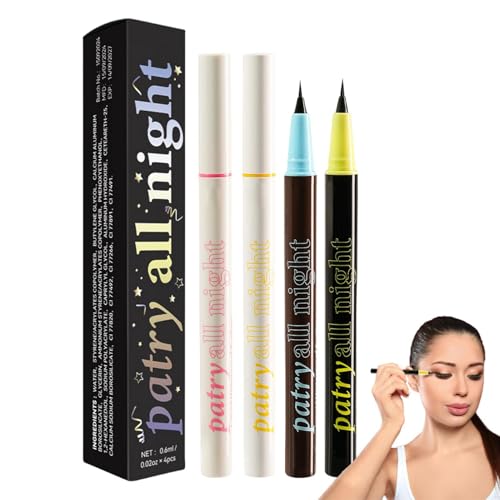Zubehors Eyeliner wasserfest, wasserfester flüssiger Eyeliner - Set mit 4 flüssigen Eyeliner-Stiften mit präziser Spitze - Augen-Make-up-Kosmetik, wischfester Eyeliner, langlebiger, schnell von Zubehors