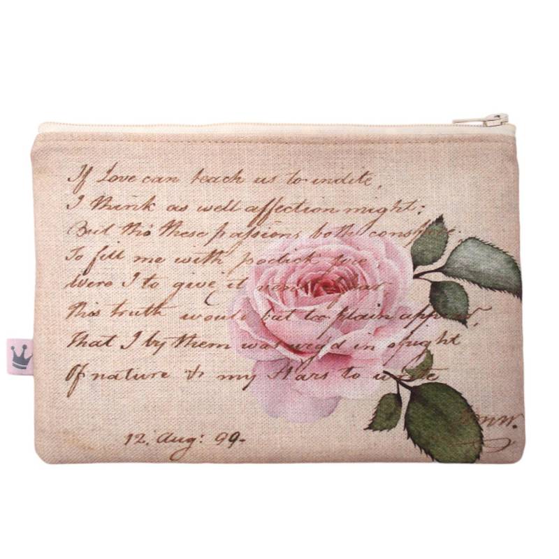 Kosmetikäschchen Bedruckt «Script Rose» von ZuckerFrosch