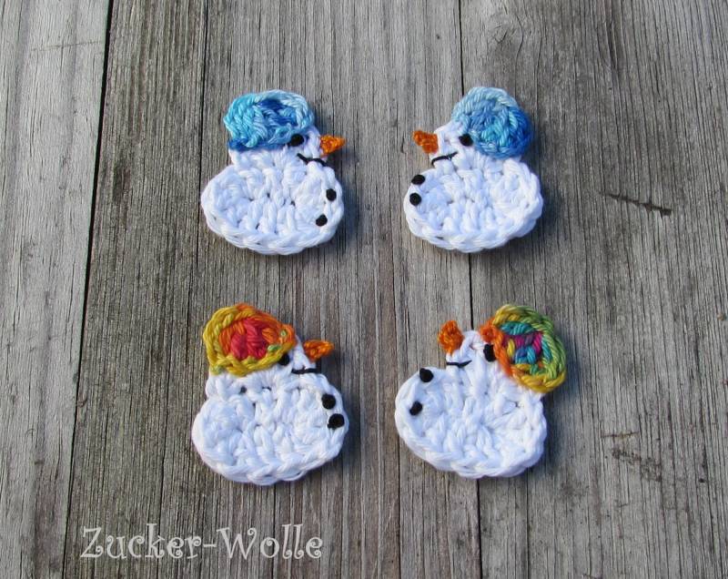 2 Stück Mini Schneemänner Farbwahl von ZuckerWolle