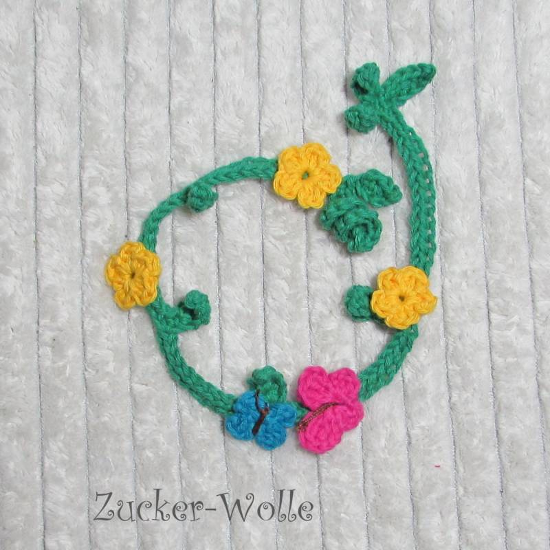 Blumenkette Blumengirlande Gehäkelt von ZuckerWolle