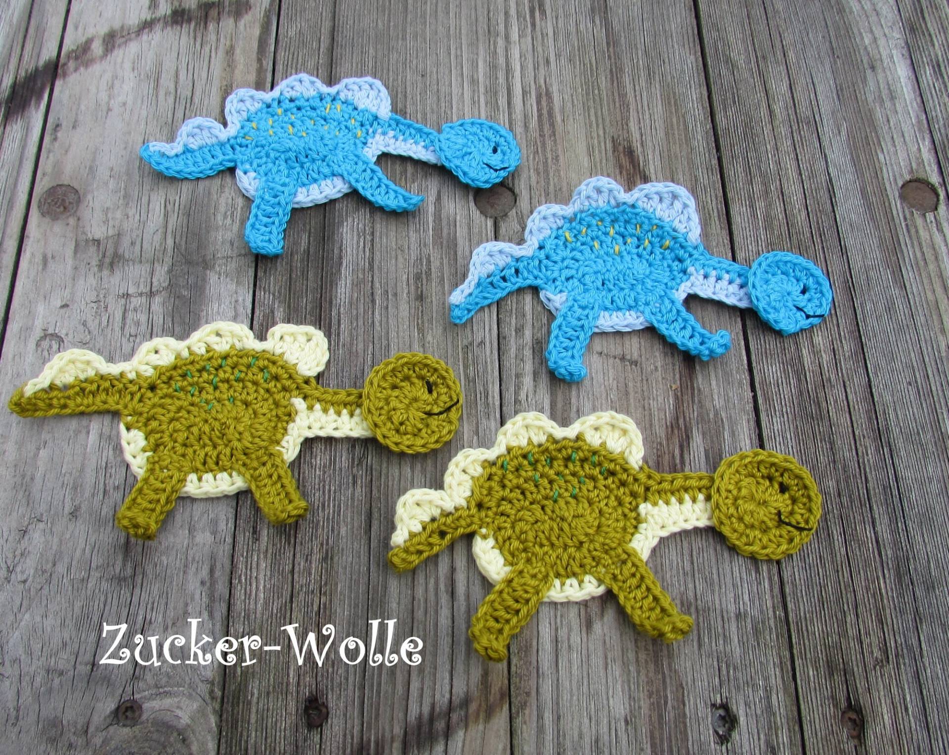 Dino Stegosaurus Dionsaurier Häkelapplikation Für Jungen von ZuckerWolle