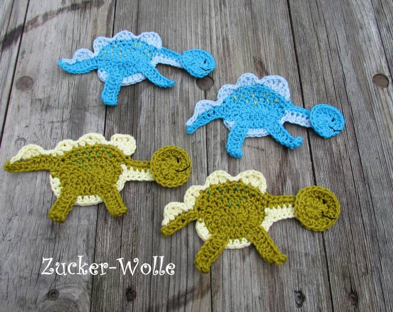Dino Stegosaurus Dionsaurier Häkelapplikation Für Jungen von ZuckerWolle
