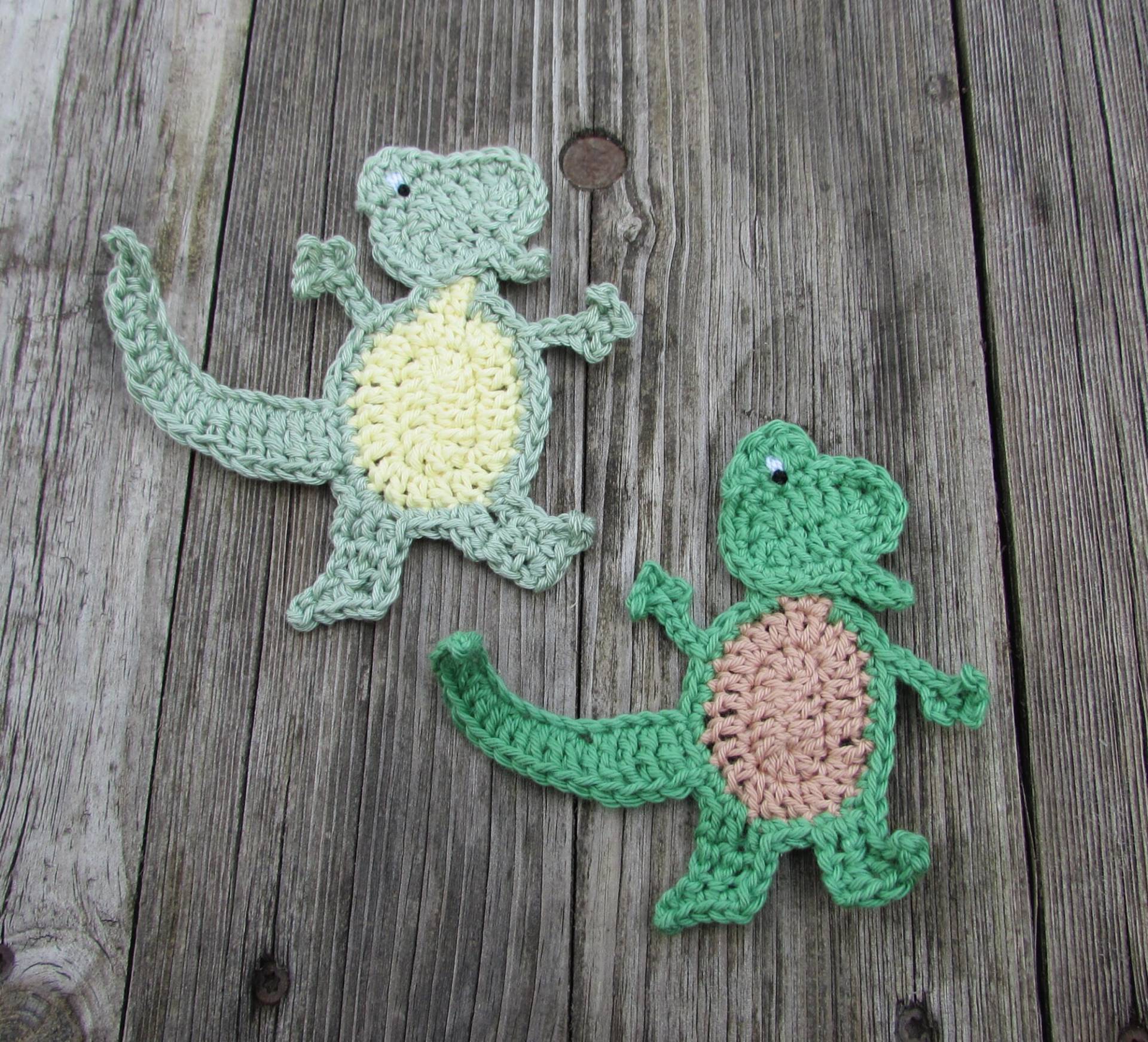 Dino Tyrannosaurusrex Dinosaurier Häkelapplikation von ZuckerWolle