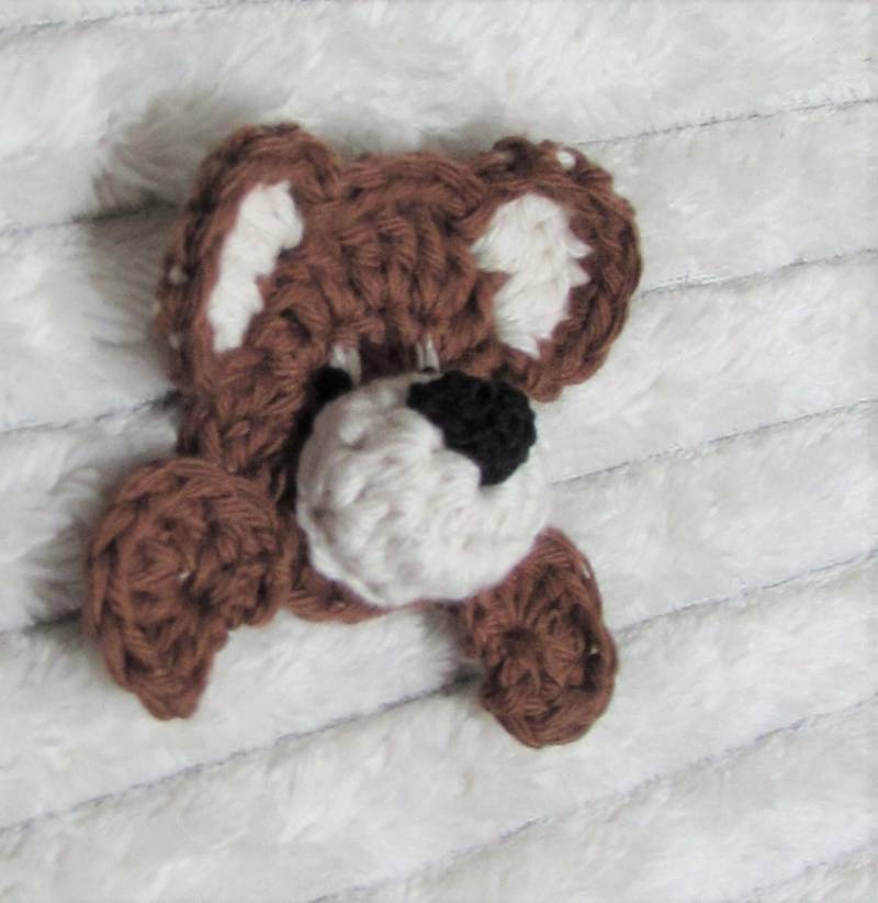 Häkelapplikation Bär Teddy Teddybär Aufnäher Mit Knubbelnase von ZuckerWolle