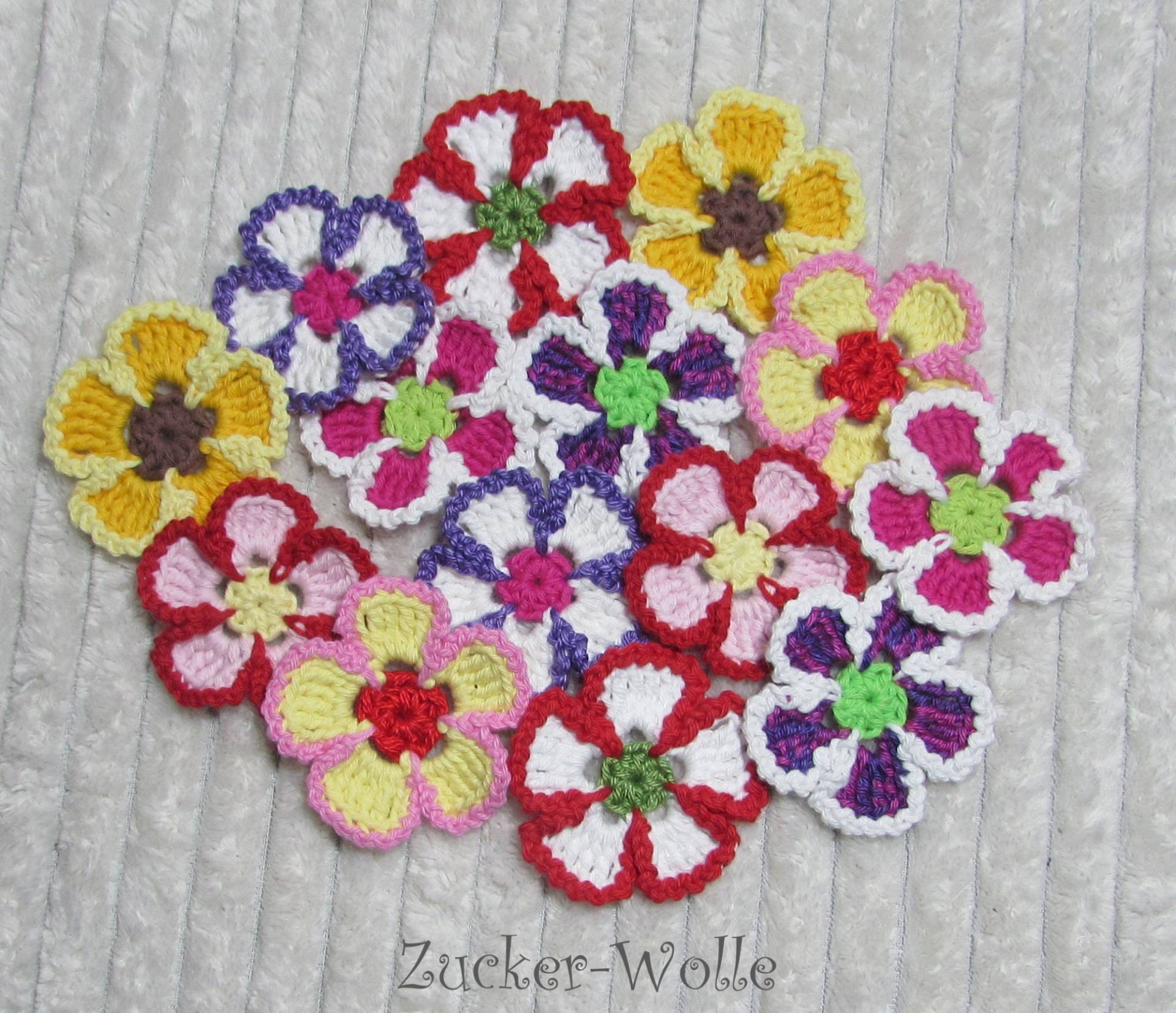 Häkelblumen 2 Stück Farbwahl von ZuckerWolle