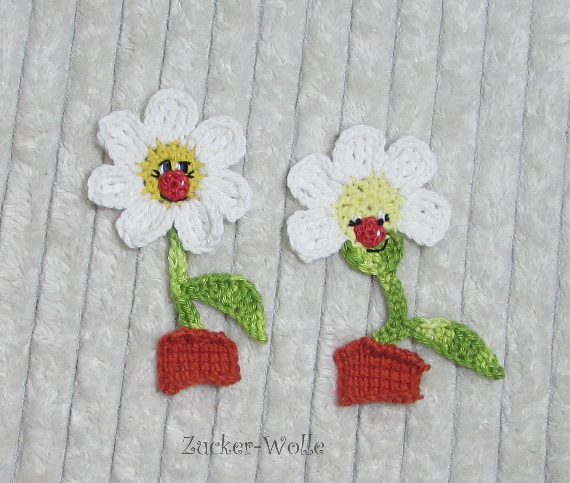 Häkelblumen Blumentöpfe 2 Stück von ZuckerWolle