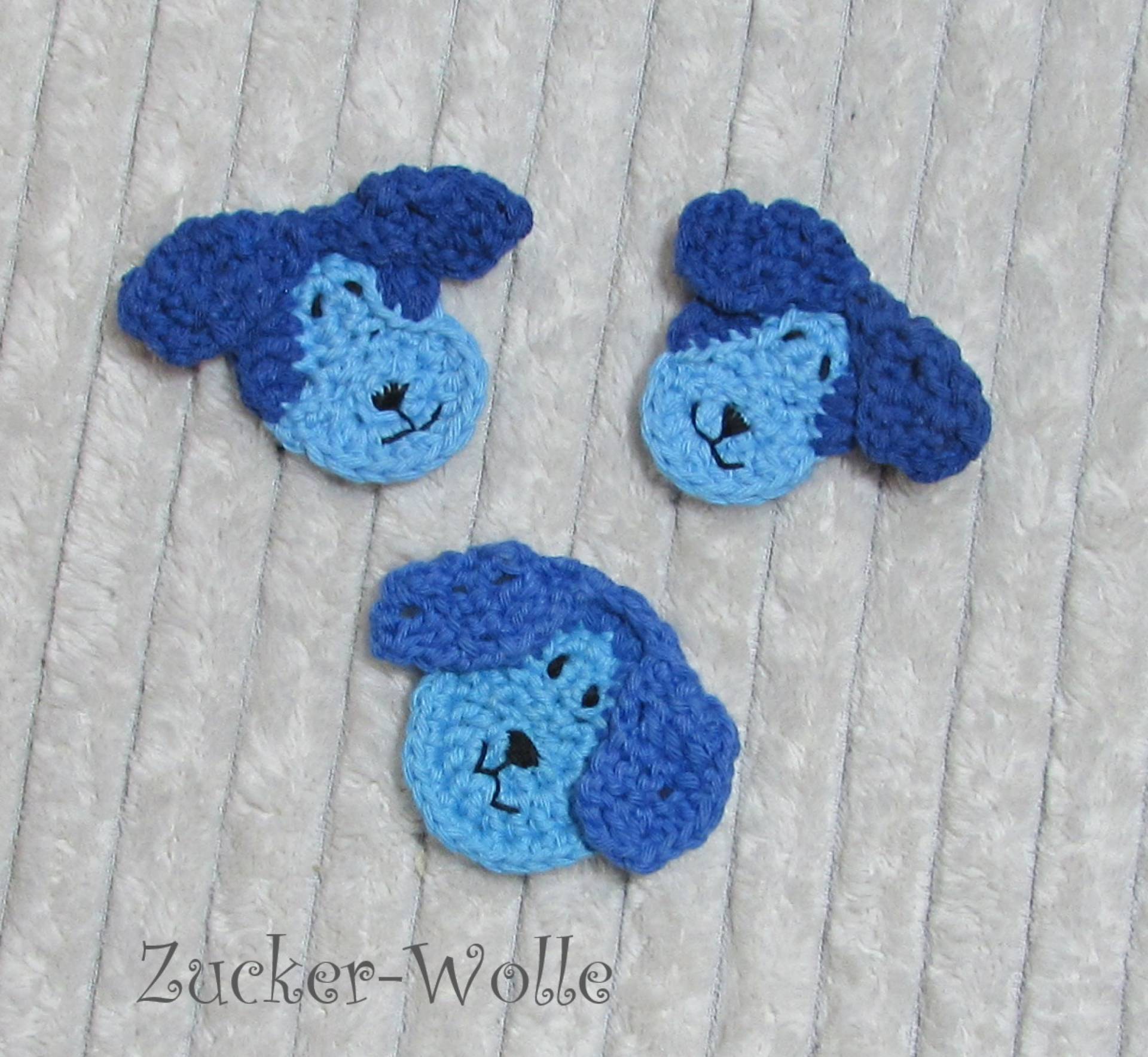 Hund Häkelapplikation Hündchen von ZuckerWolle