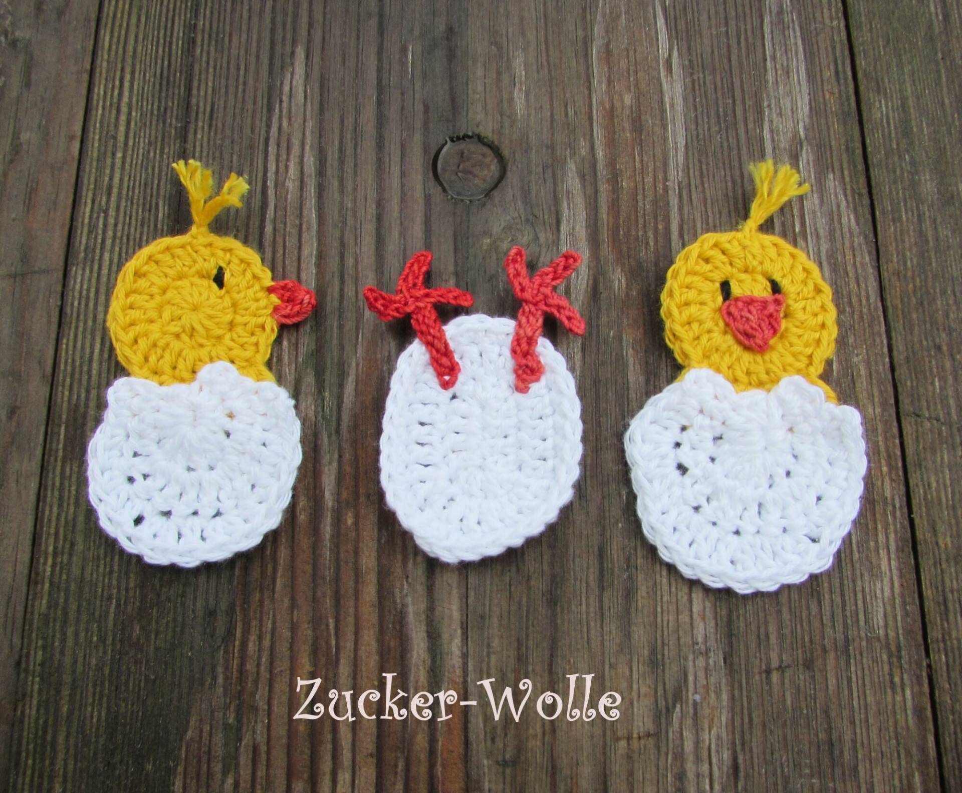 Küken Ostern Häkelapplikation von ZuckerWolle
