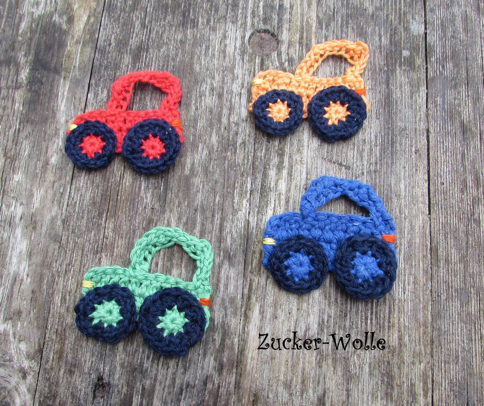 Traktor Häkelapplikation von ZuckerWolle