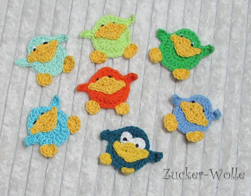 Vogel Kleines Vögelchen Häkelapplikation von ZuckerWolle