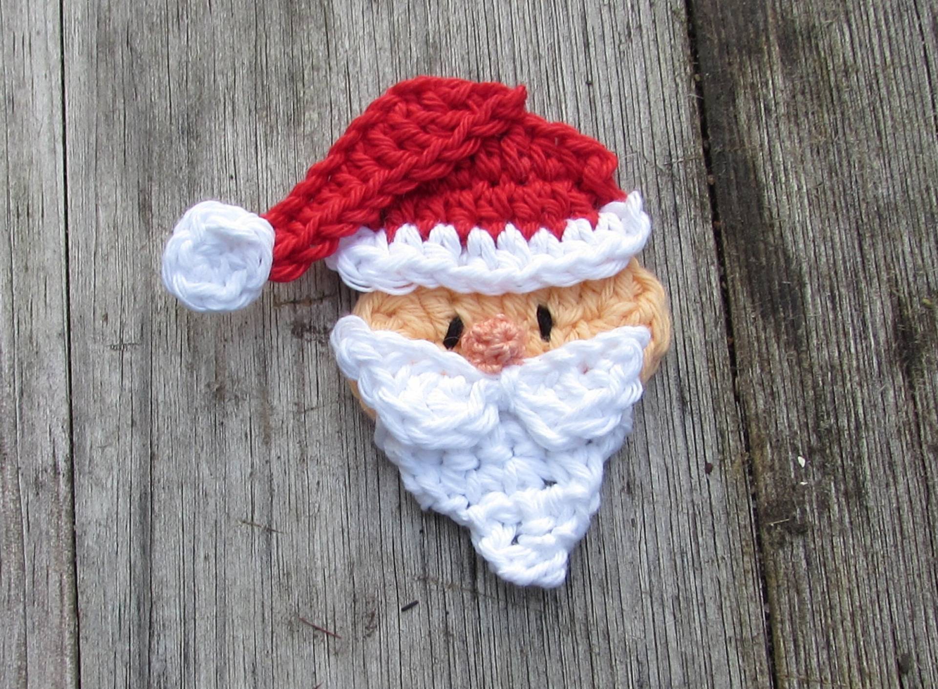 Weihnachtsmann Nikolaus Applikation Häkelapplikation von ZuckerWolle